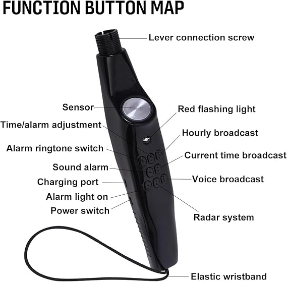 Intelligent Telescopic Blind Cane, Aluminum Alloy Reflective Blind Cane Walking Stick Obstacle Detection + Electronic Alarm Voice Guide Stick