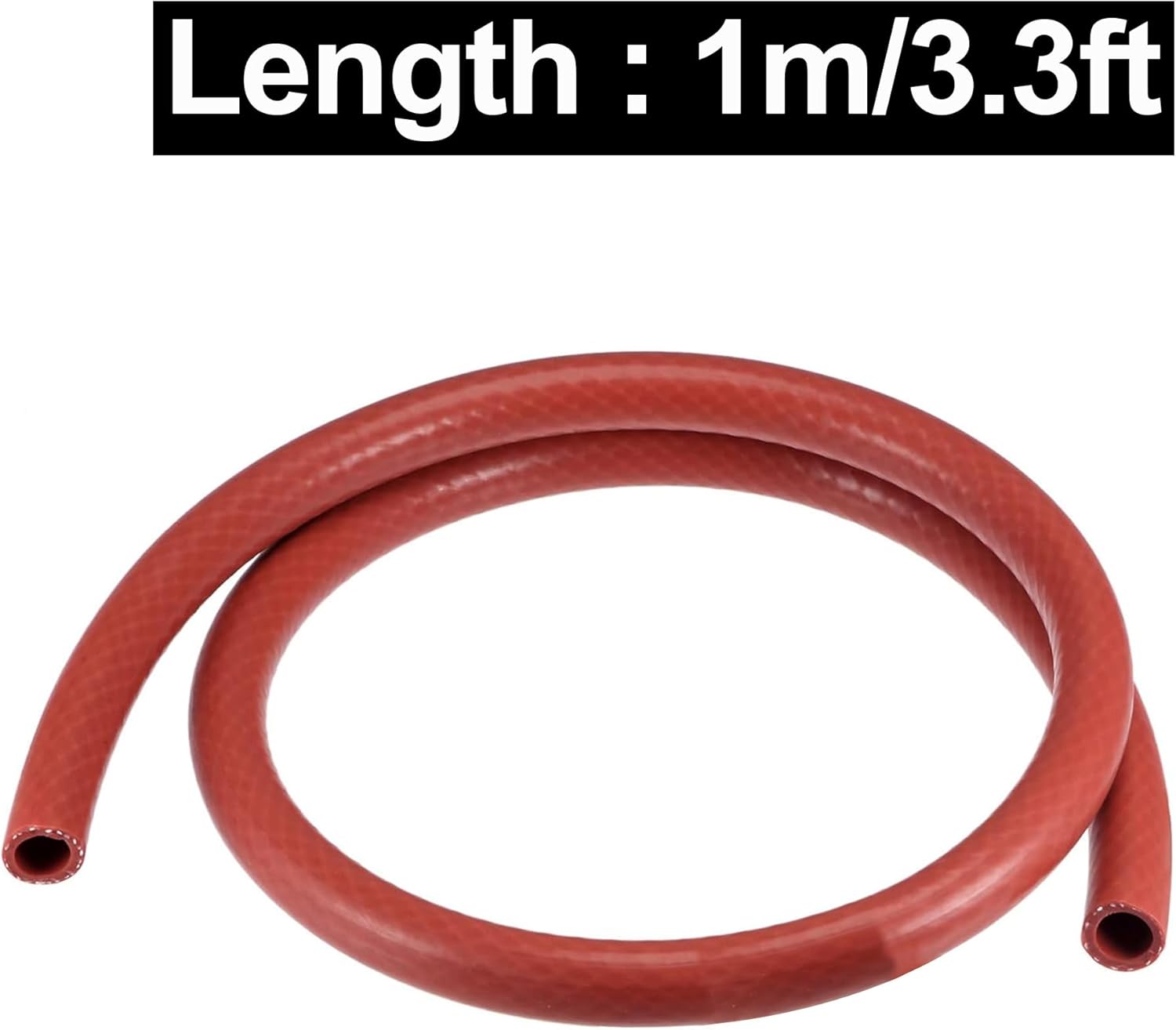Reinforced Silicone Vacuum Heater Hose - 1" ID, 3.3ft Length, 101 PSI, 392°F Max Temp, High-Performance for Engine Inlet/Outlet & Cooling Systems, Red 25mm x 31mm x 1M
