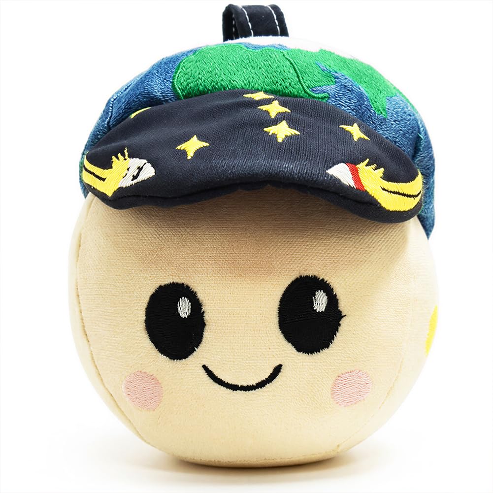 Dlishka Rise Plush Toy, Cute Planet Plushie with Gravity Mascot Design, Soft Earth Stuffed Animal Inspired by the Artemis 2 Mission, Kawaii Plush Toy Gift for Kids & Adults (5.9IN)
