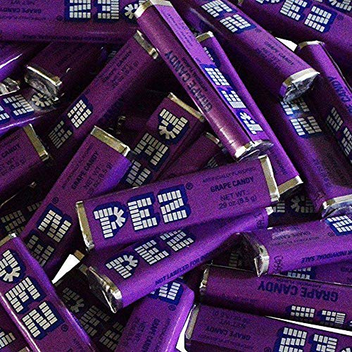 Pez Candy Single Flavor 2 Lb Bulk Bag (Grape) Purple Candy