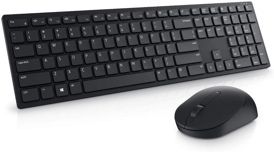 Dell KM5221W Pro Wireless Keyboard and Mouse Combo, Programmable Keys and Battery Indicator Light - Black (Renewed)