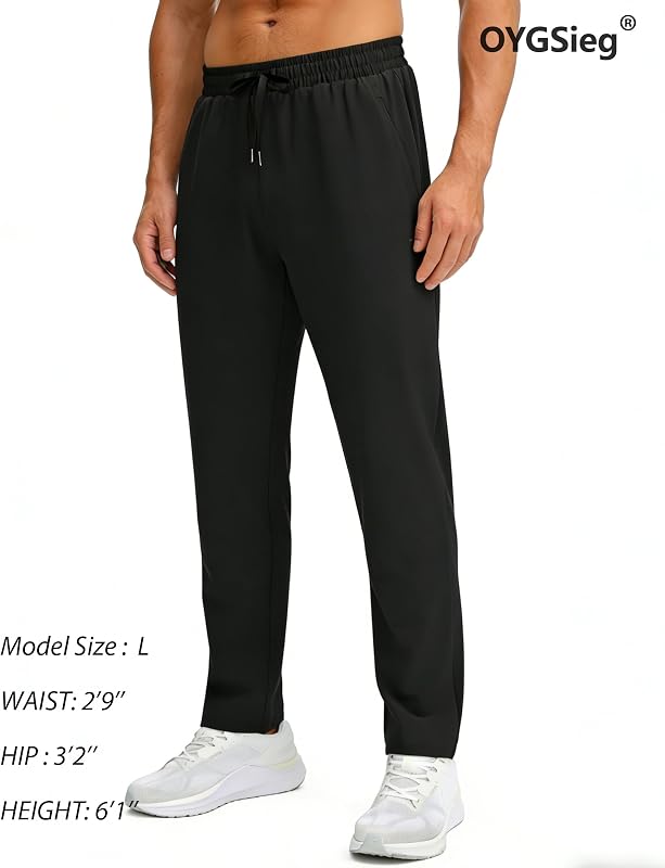 OYGSieg 4 Pack Men's Athletic Sweatpants with Zipper Pocket Joggers XL image 3