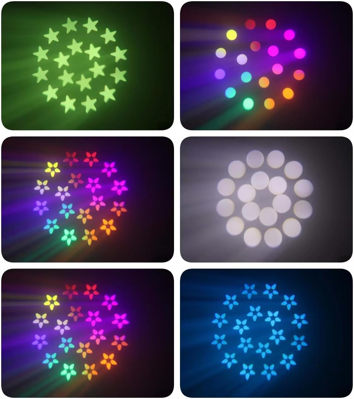200W Beam Light, LED Stage Light with 12 Patterns Color and 8 Colors. Applicable to Concert Bar Wedding Stage