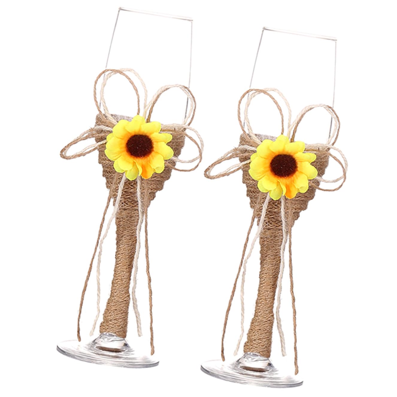 Verres à vin de mariage en verre satiné pour un banquet champêtre chic