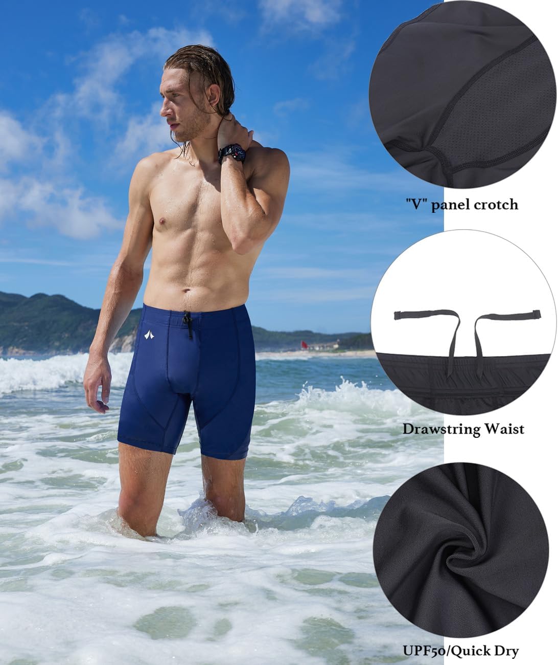 Men's Swim Jammers, Athletic Training Endurance Swimming Swimsuit Jammer Racing Competition Swimwear - Image 4