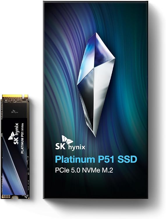 SK hynix Platinum P51 2TB PCIe 5.0 NVMe M.2 SSD 14700 MB/s Read 238-Layer NAND
