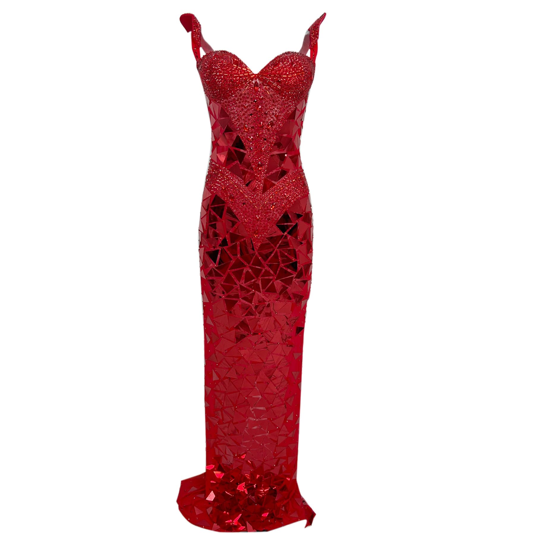 Photo 1 of CELESINYI Women's Sequin Rhinestone Mesh Bodycon Maxi Dress