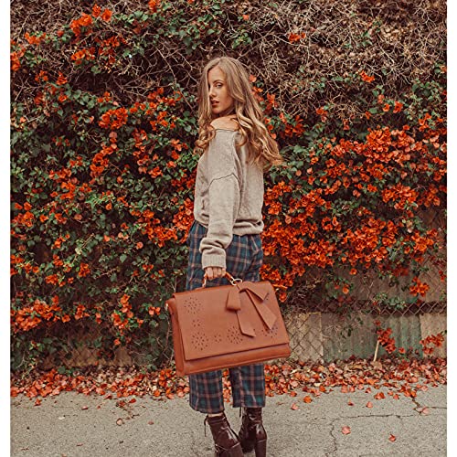 ECOSUSI Women's Briefcase Vegan Leather 15.6 inch Laptop Bag for School