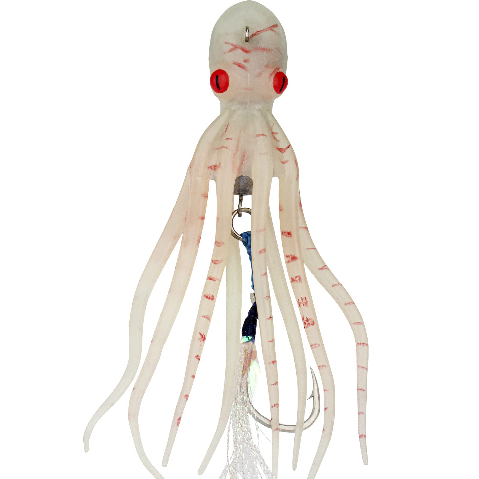 Fishing Octopus Lures Squid Skirt Trolling Lures Glow Soft Lure Lifelike Octopus Jig for Saltwater Ocean Fishing 5.9Inch