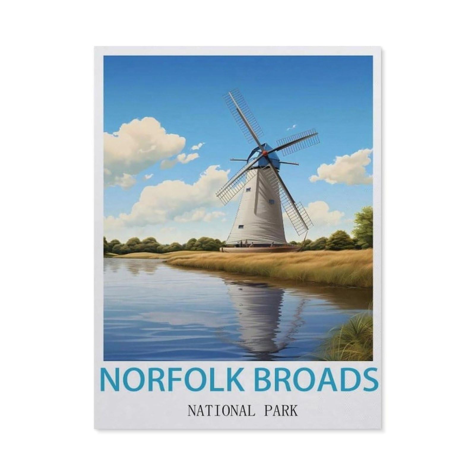 Metal Tin Sign，Norfolk Broads National Park(15x30cm）