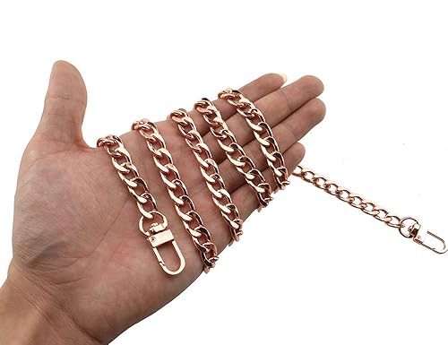 Miniatura 58 de HAHIYO Correa metálica de cadena para bolso de 43.3' de oro para bolso cruzado, bandolera y bolso de mano, cómoda y plana de 0.4' de ancho, extra