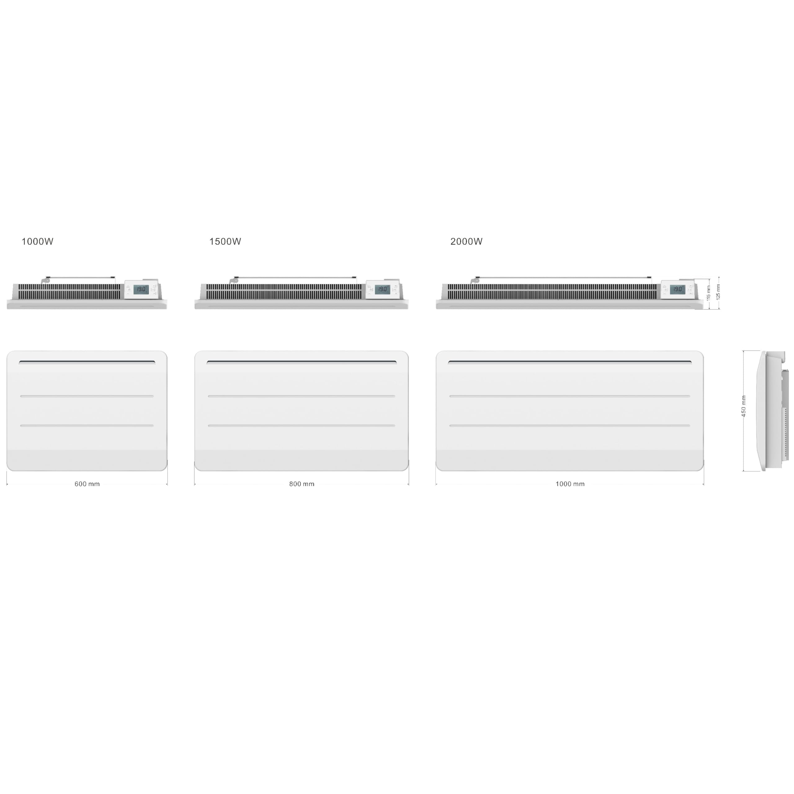 Kalia Radiateur électrique à inertie sèche FONTE écran LCD 2000W MAUNA