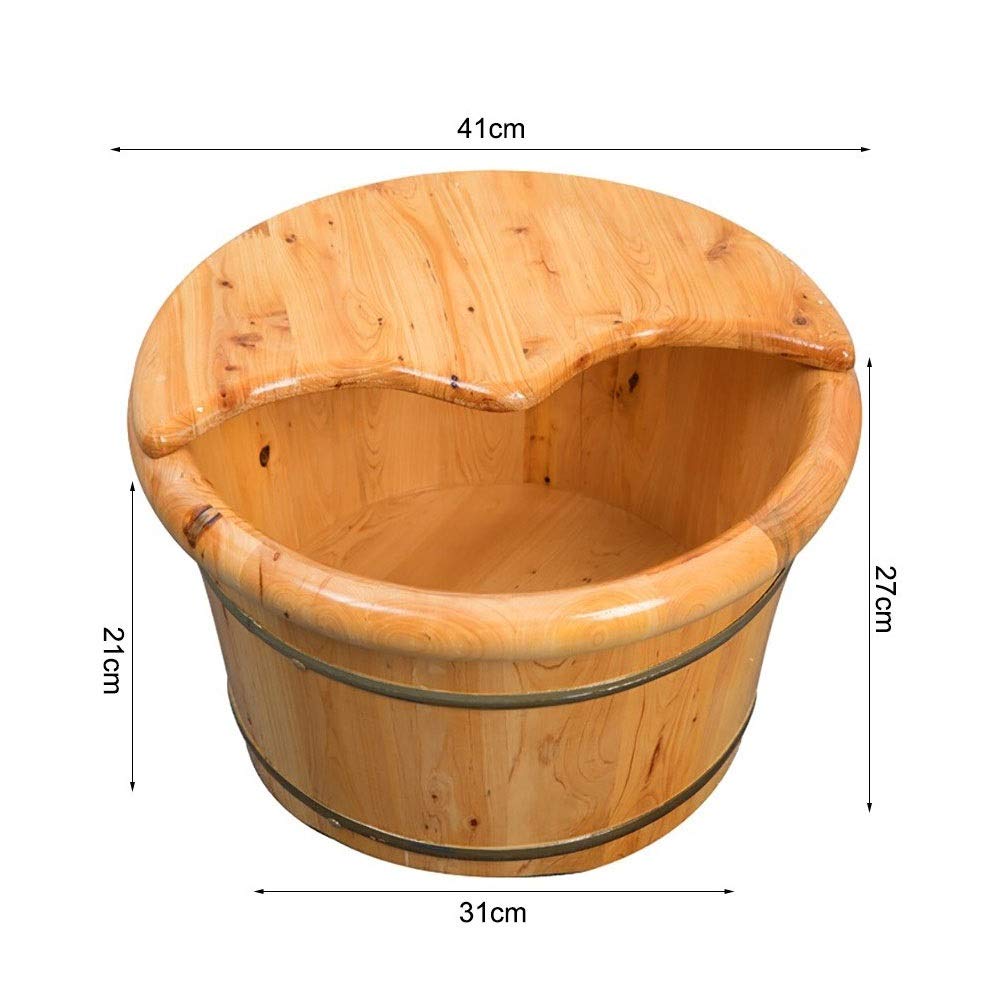 Fußwanne, Holzbecken, Einweicheimer aus ivholz, große Wanne, Fußbad zum Baden, Einweichen oder Entgiften, für Erwachsene, Waschbad den Haushalt