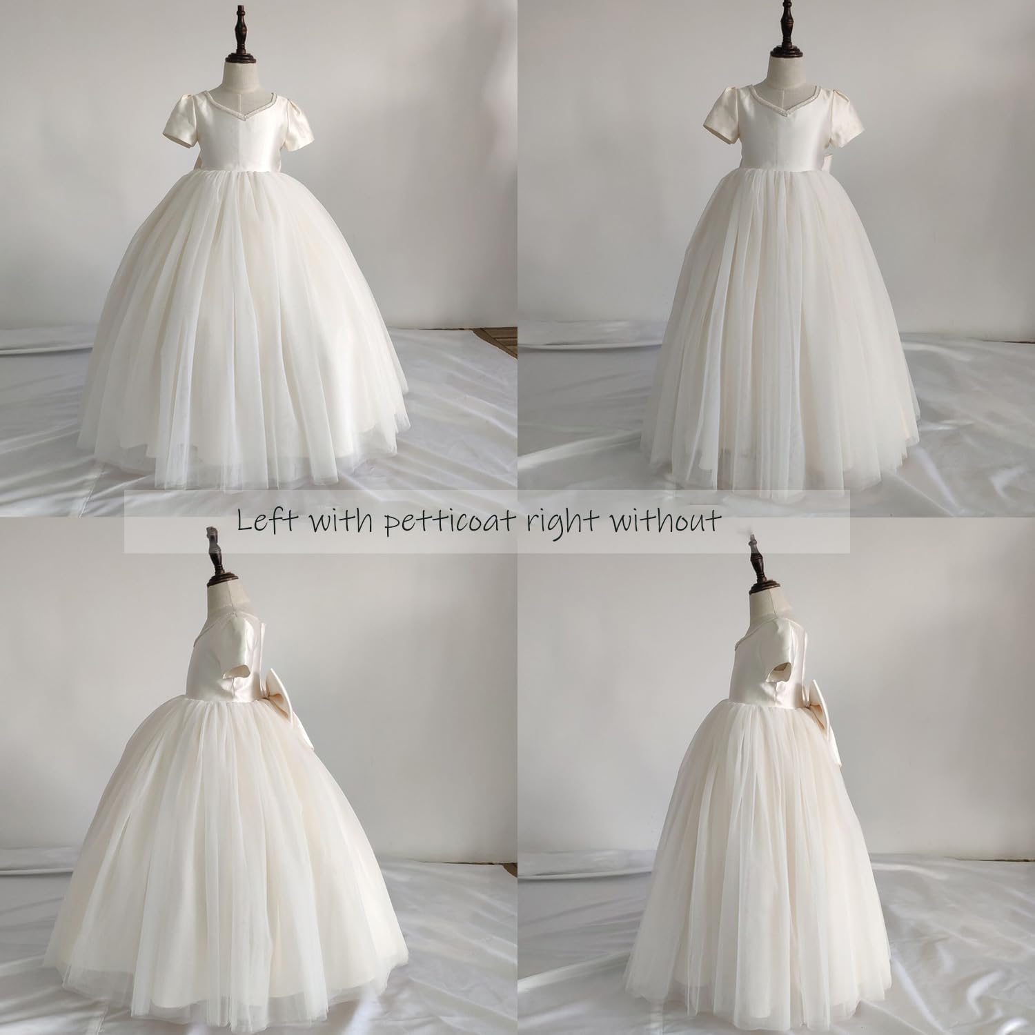 Abaowedding Girls' 3 Hoops Petticoat Full Slip Flower Girl Crinoline Skirt - Image 5