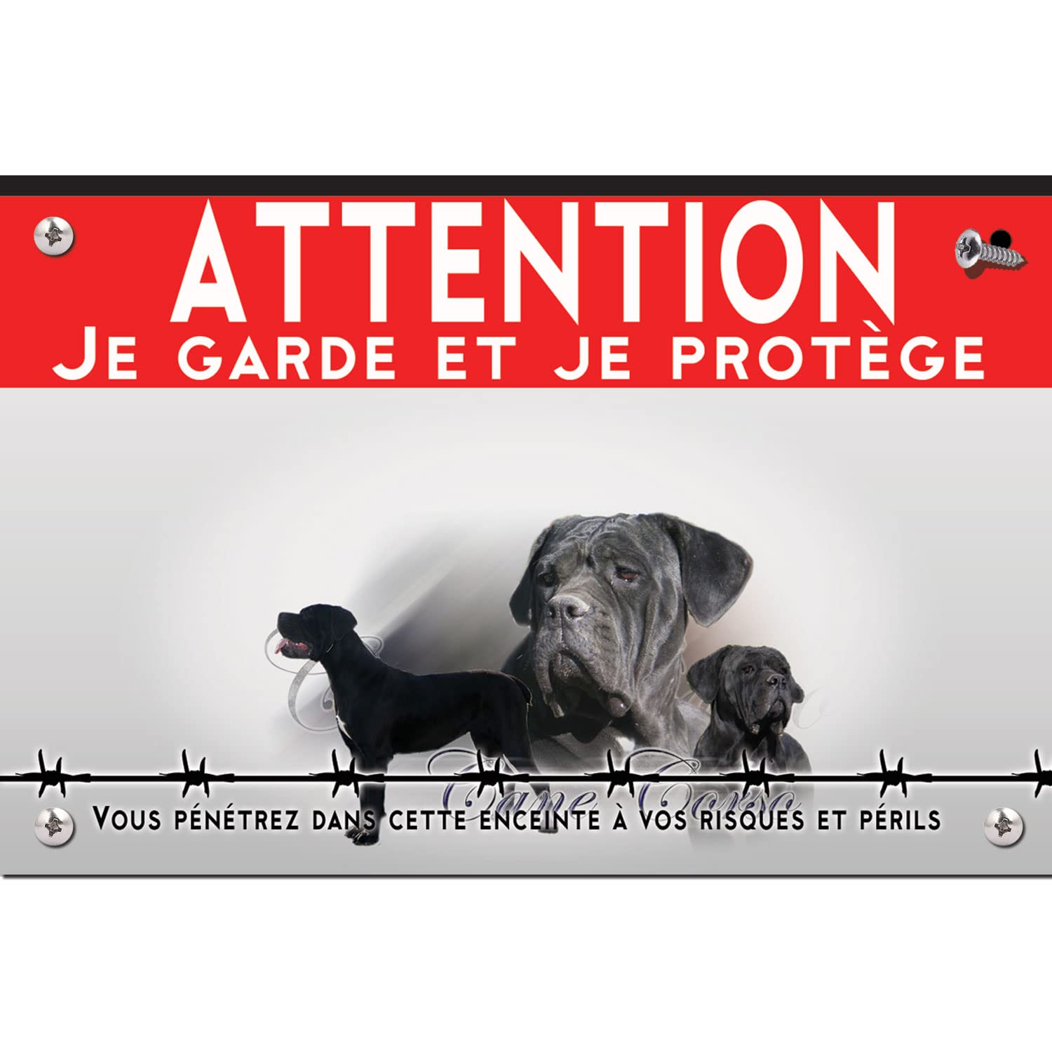 Panneau Chien De Garde Plaque Cane Corso Gris Chien Humour Crime Prisonnier Pancarte Portail Panneaux De Rue En Métal Attention Au Chien 15x20cm - Canada Panneau Cane Corso