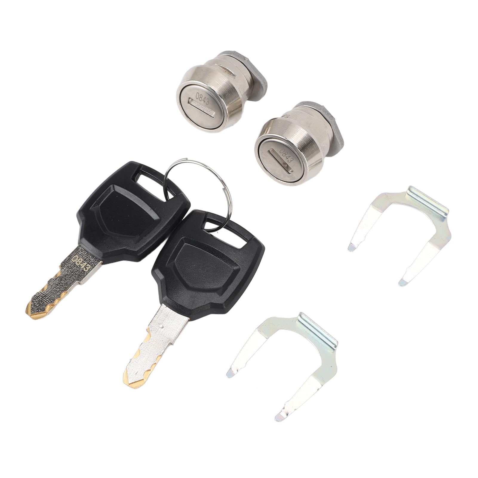 Tbest Juego de Llaves y Enchufes para Baúl de Motocicleta para Maletas de Equipaje Universales de 25 L y 100 L, Cerradura de Aleación de Aluminio con 2 Llaves 2 Cilindros, Fácil Instalación