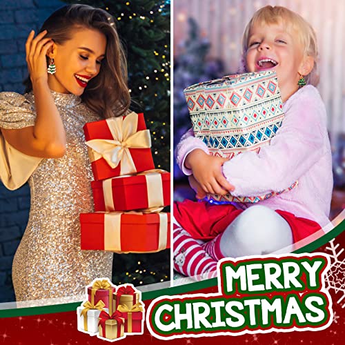 Sibba 9 Pairs Christmas Earrings Holiday Earrings, Christmas Santa Claus Tree Wreath Elk Socks Deer Snowman Hat Stud Dangle Earrings, Festival Thanksgiving Gifts for Women Girls - Image 5