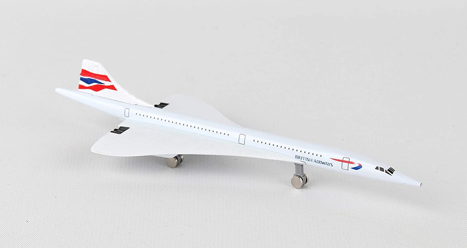 Tingoking Concorde British Airways Single Plane Diecast Model Daron DAR98845 (Color May Vary)