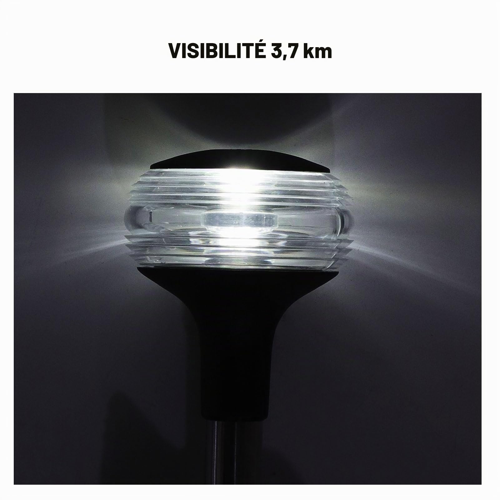 Topyond Lampe De Navigation, 360 Degrés Feux De Navigation pour Bateau | Lumière De Bateau à Base Détachable, 9 Pouces 2NM, 10-24V DC, 3W, LED Marine Lampe de navigation pour bateau, étanche IP65