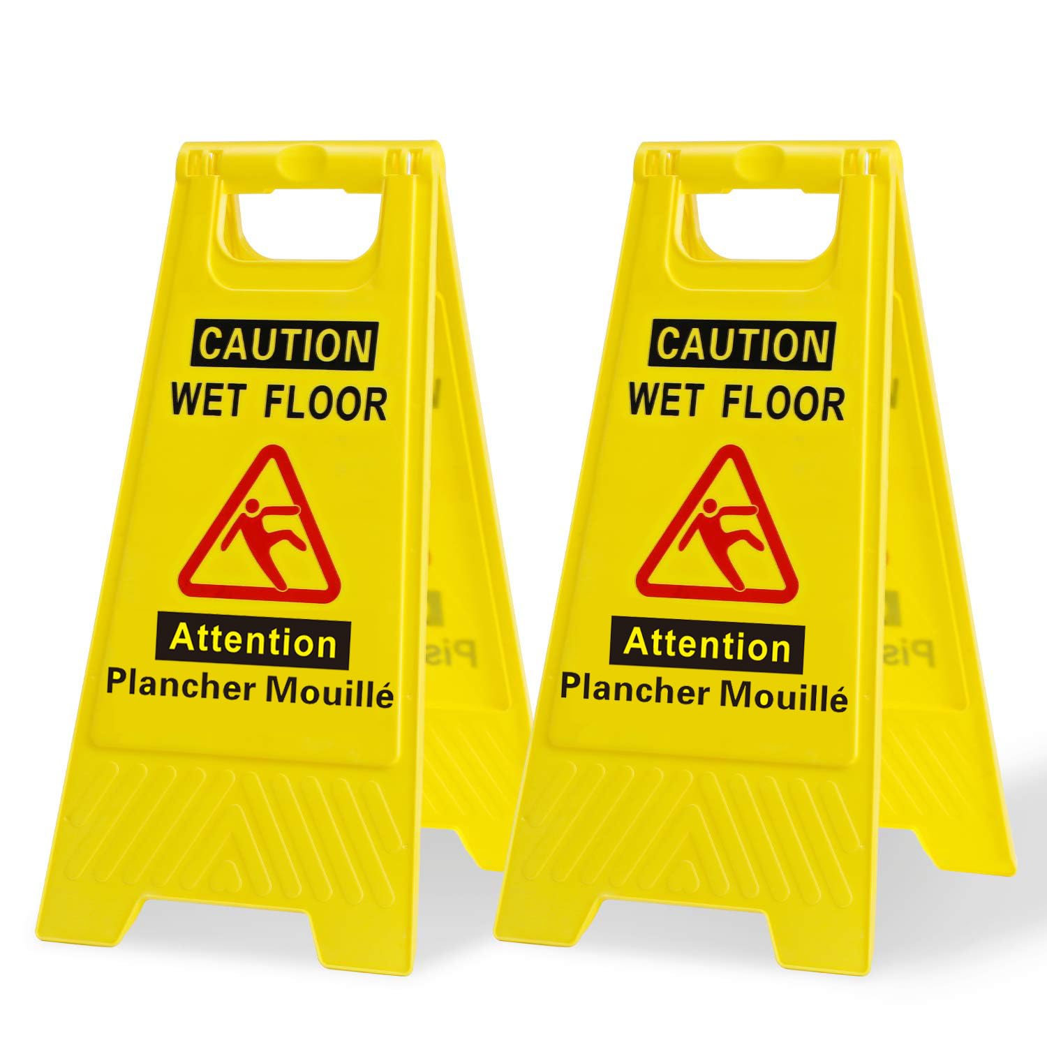 Janitoral Note Sign Bilingual Janitorial Caution Wet Floor Sign,