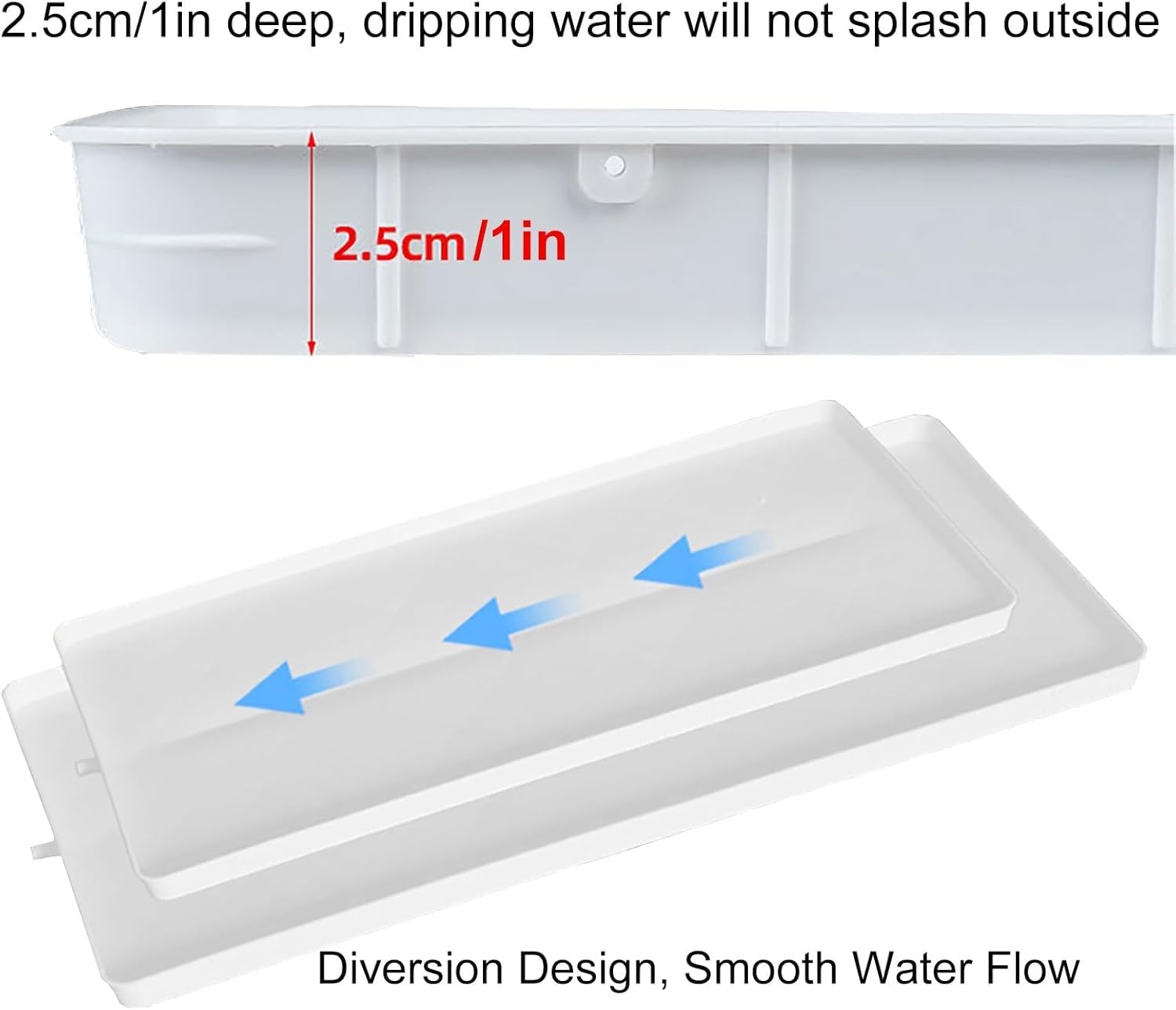 Plastikowa miska ociekowa AC 81 x 33 cm z wężem odpływowym 500 cm, zestaw do okien i jednostek zewnętrznych, zapobiega zaporom wodnym, niezawodne akcesorium do klimatyzatora
