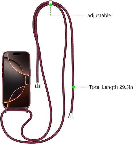 Miniatura 3 de ZTOFERA Funda para iPhone 13 Pro con correa, funda cruzada para teléfono con cordón ajustable para el cuello para el hombro, silicona suave a prueba