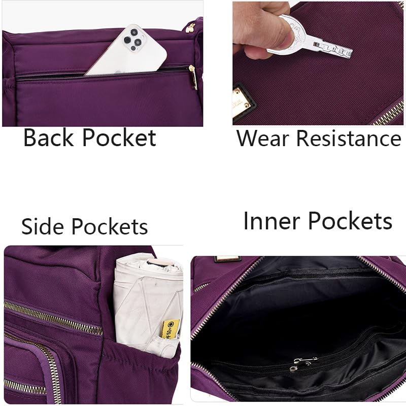 Image of COOLOME Purses for Women CrossBody Bag Waterproof Tote Shoulder Handbag Multiple Pockets Nylon Messenger Bag Fashion Tote Bag