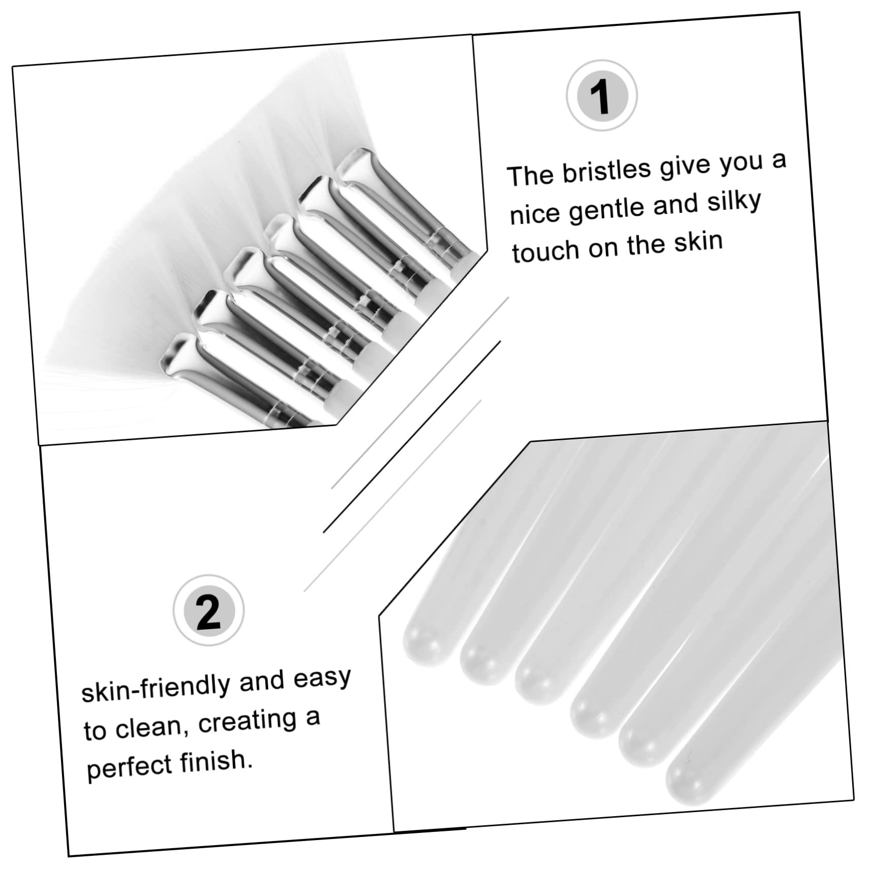 MAGICLULU 3er-set Ergonomischer Beauty-pinsel Applikatorgriff Für Zum Sanften Auftragen Von Masken Make-up-zubehör Einfach Wiederverwendbar 6 Stück X 3