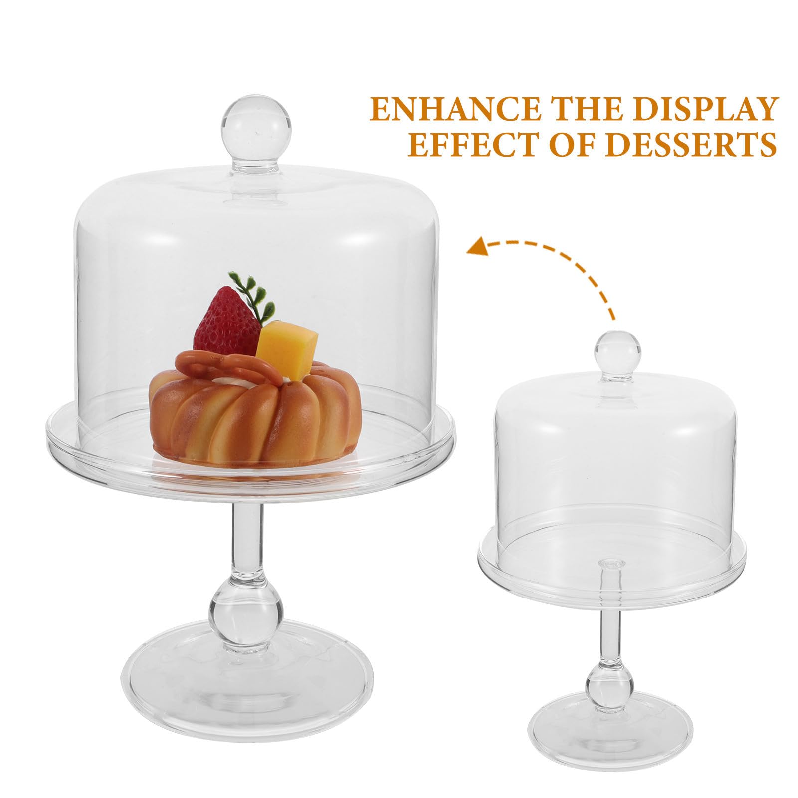 Présentoir à Gâteaux en Verre avec Cloche, Base Stable et Design Élégant pour Desserts et Fruits, pour Anniversaires et Goûters Sophistiqués