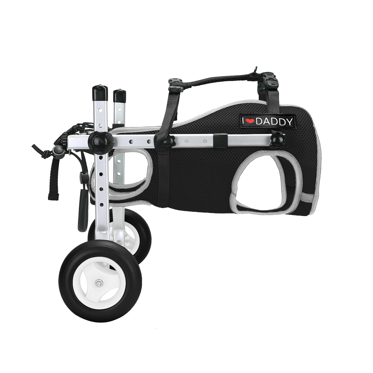 Photo 1 of Dog Wheelchair for Back Legs,Adjustable Lightweight Aluminum Profile Pet Wheel Chair Has Added Hand-Carrying Assistance and Reflective Functions for Medium Dogs and Cats