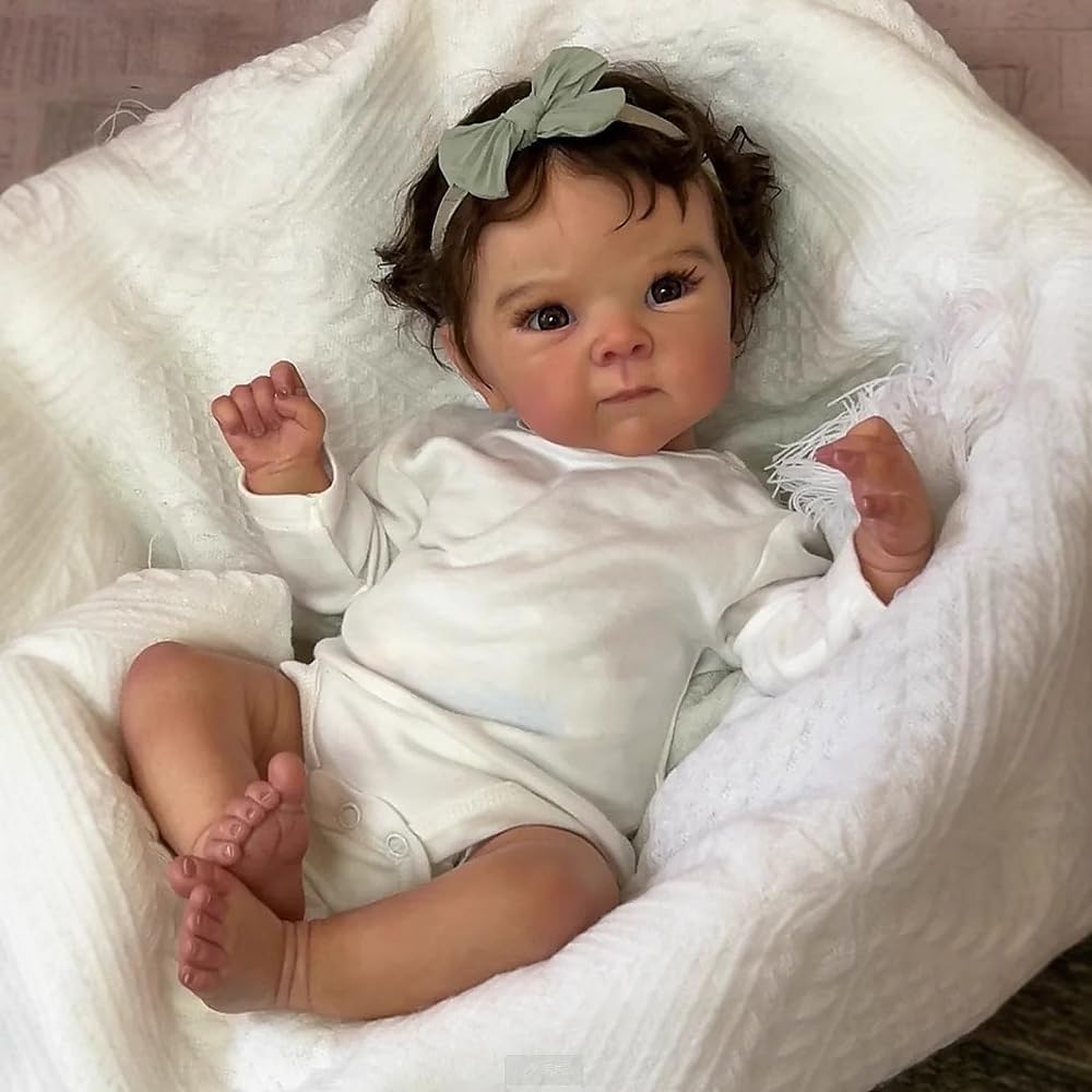 RXDOLL Realistyczne lalki Reborn silikonowe na całe ciało dziewczyna 45 cm prawdziwe życie Reborn lalka bobas wodoodporna życie jak lalki niemowlęce, które wyglądają jak prawdziwe silikonowe lalki dla