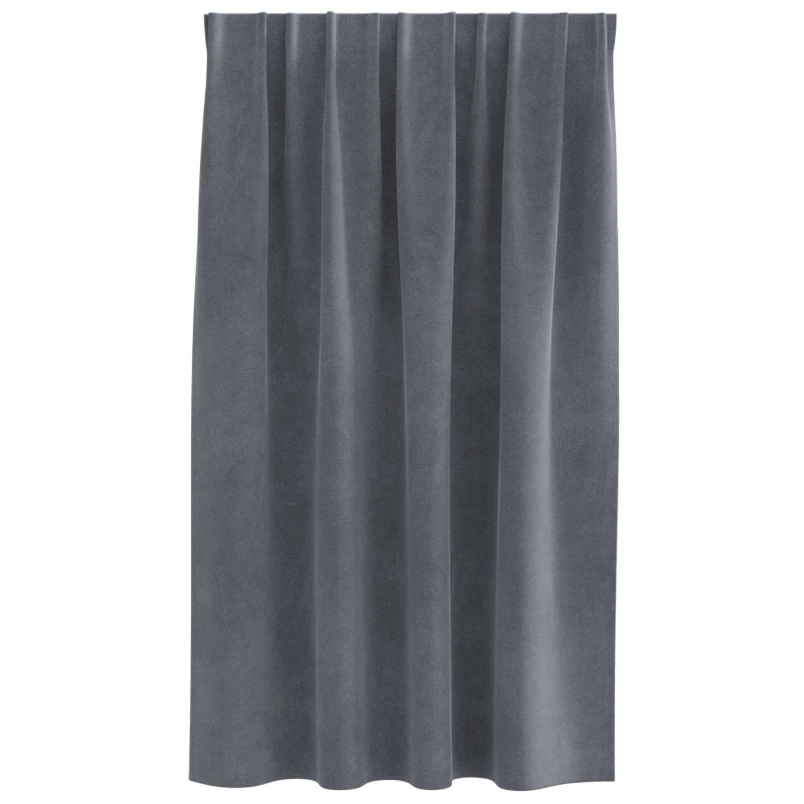 Cortinas opacas de terciopelo gris claro, 2 unidades, 140 x 140 cm, con ganchos y anillas, fáciles de limpiar, para salón y dormitorio, bloquean la luz, diseño moderno