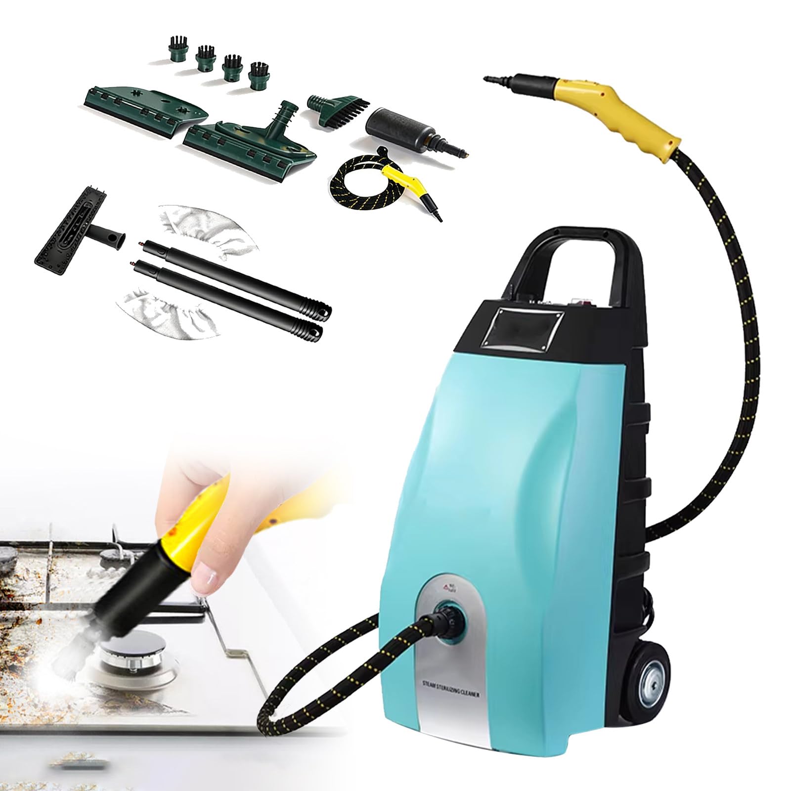 High - Temp Handheld Steam Cleaner 3000W High Pressure Steamer for Cleaning Portable Pressurized Cleaning Machine for Home