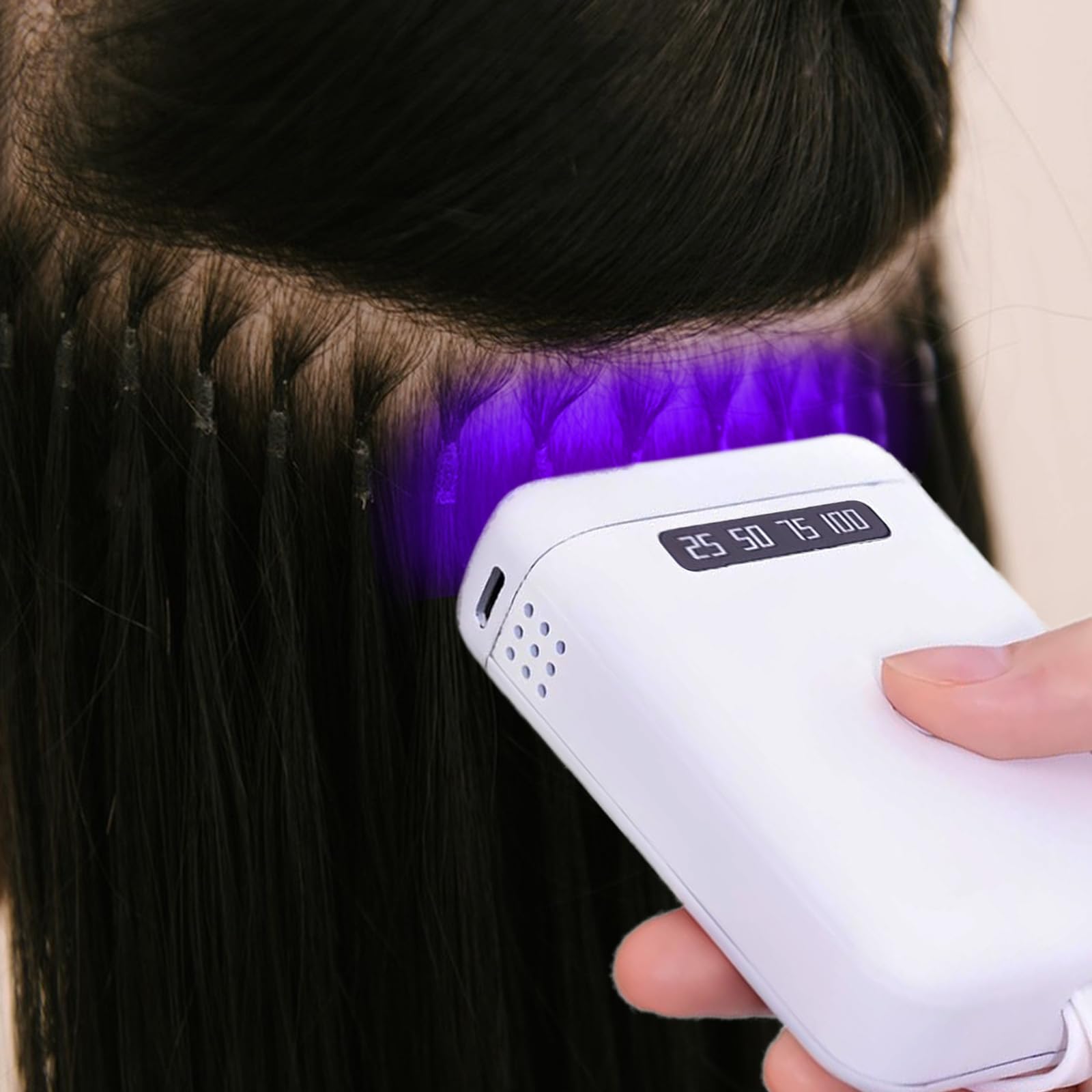 Dispositivo De Extensión De Cabello, Para Extensiones De Cabello Real 405 Nm Kit De Extensiones De Cabello Mejorado 5000 Mah Lámpara De Extensión Portátil Recargable