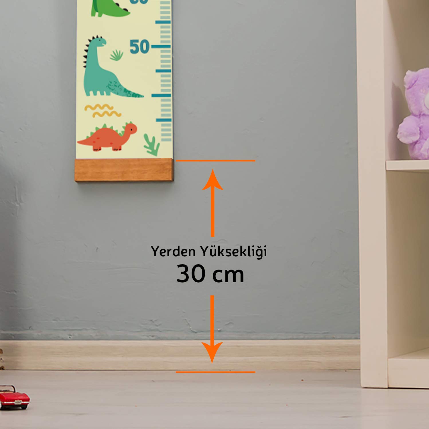 Height Chart for Kids with Correct Measures. Foldable Ruler Growth