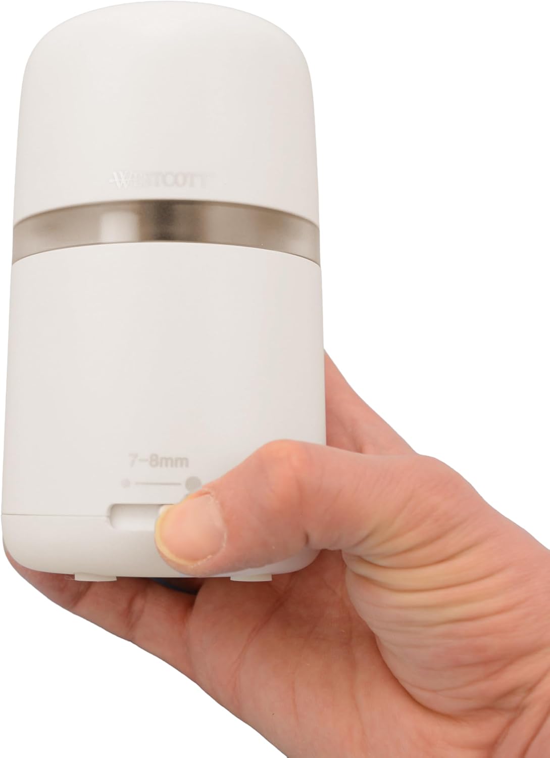 Westcott Two-in-One Fully Automatic Battery and Electric Pencil Sharpener for Regular, Graphite, and Drawing Pencils - Adjustable Tip Size - for Office and School Use - Includes AC Adapter - White