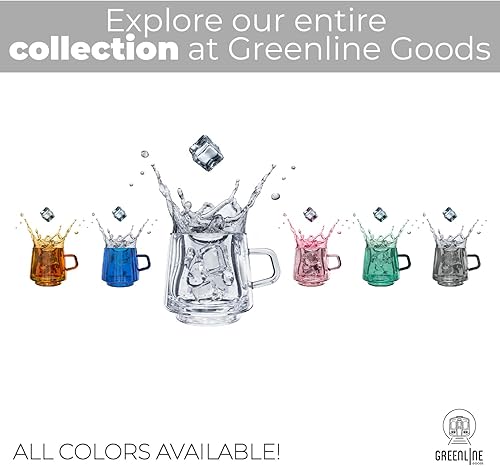 Miniatura 6 de Greenline Goods - Juego de tazas de café de vidrio transparente de 2 a 14 onzas apilables de vidrio transparente con asa, perfectas para decoración