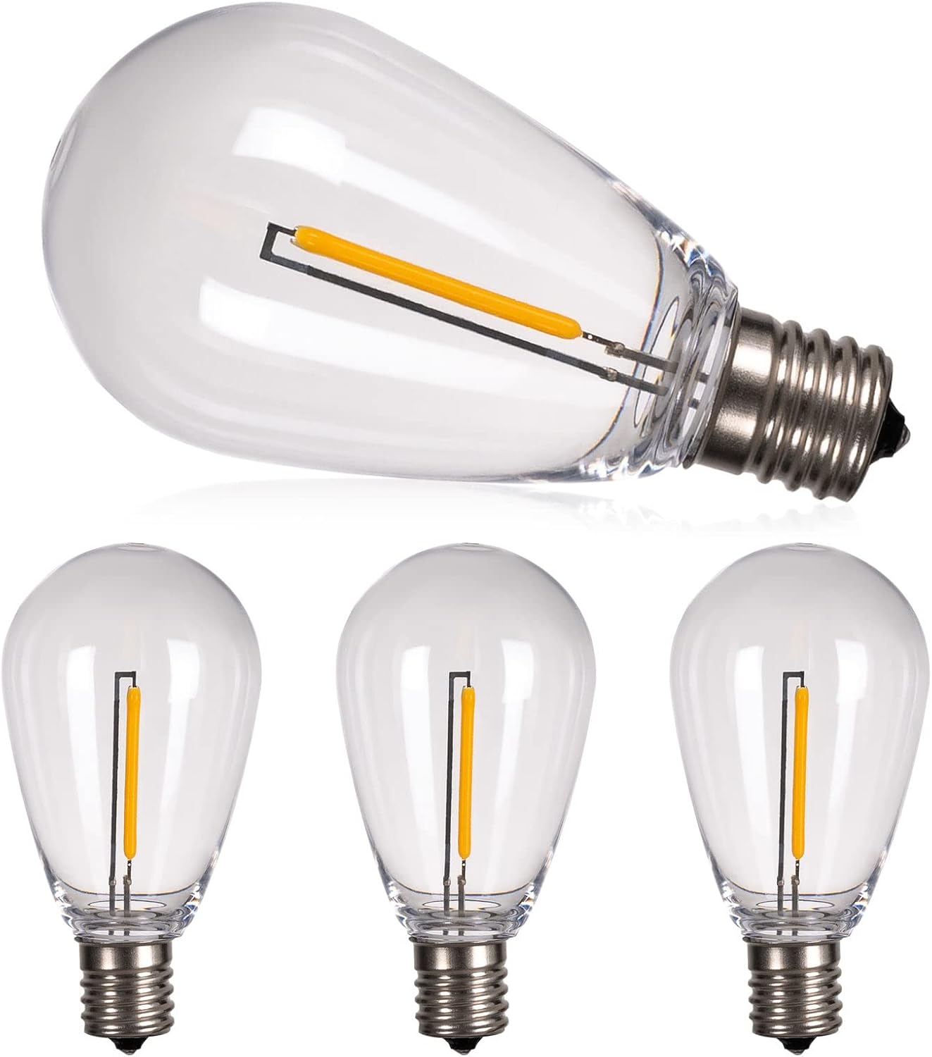 addlon LED Replacement Bulbs 1W S14 4 Pack Waterproof E17 Screw Base