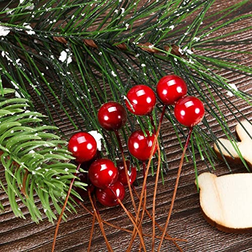 Ascension Multicolour Plastic Artificial Holly Berries, 10 mm Fake Berries Decor on Wire for Christmas Tree Decorations Flower Wreath DIY Craft Use (Pack of 150) - Image 8