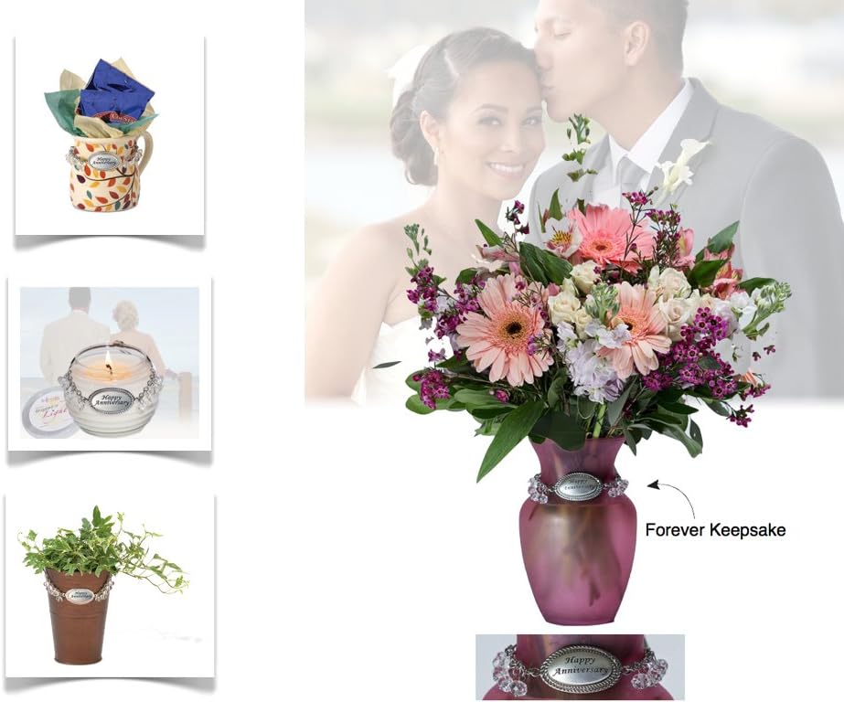 Happy Anniversary Soy Candle 'Crème Brulee' - Wrapped with Infinite Links - Magnetic, Interchangeable, Collectible