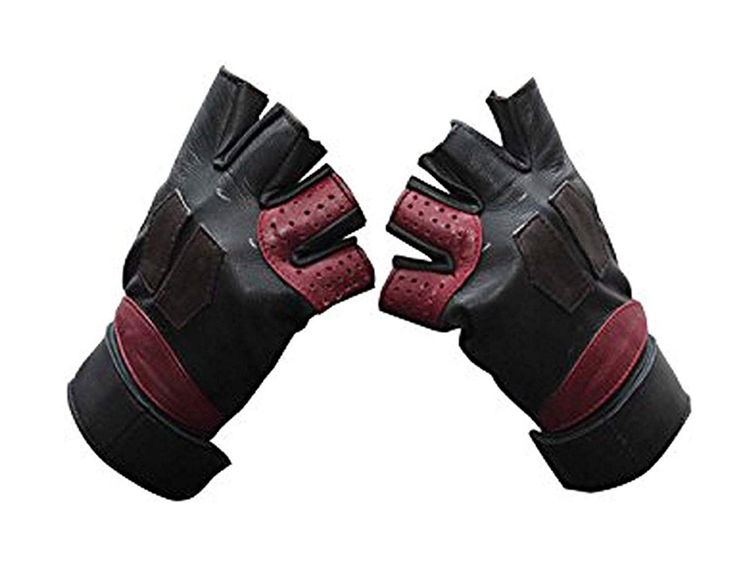 Mens Guardians Superhero Distressed Maroon Star Cosplay Costume Leather Biker Jacket