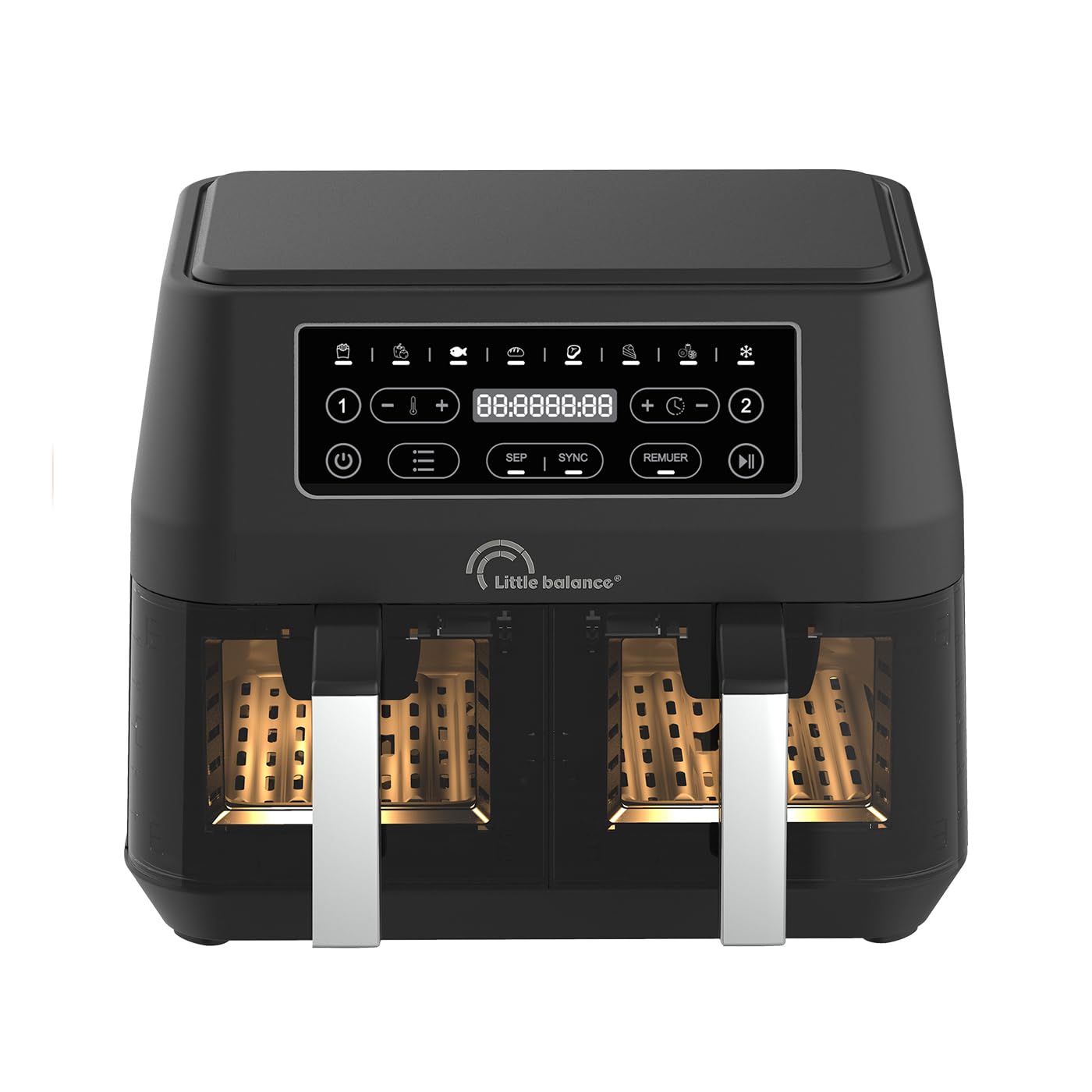 Friggitrice Dietetica - Little Balance - 8765 - Crousty Light Duo - 9 L - 2460 W - 9 Programmi - Nero