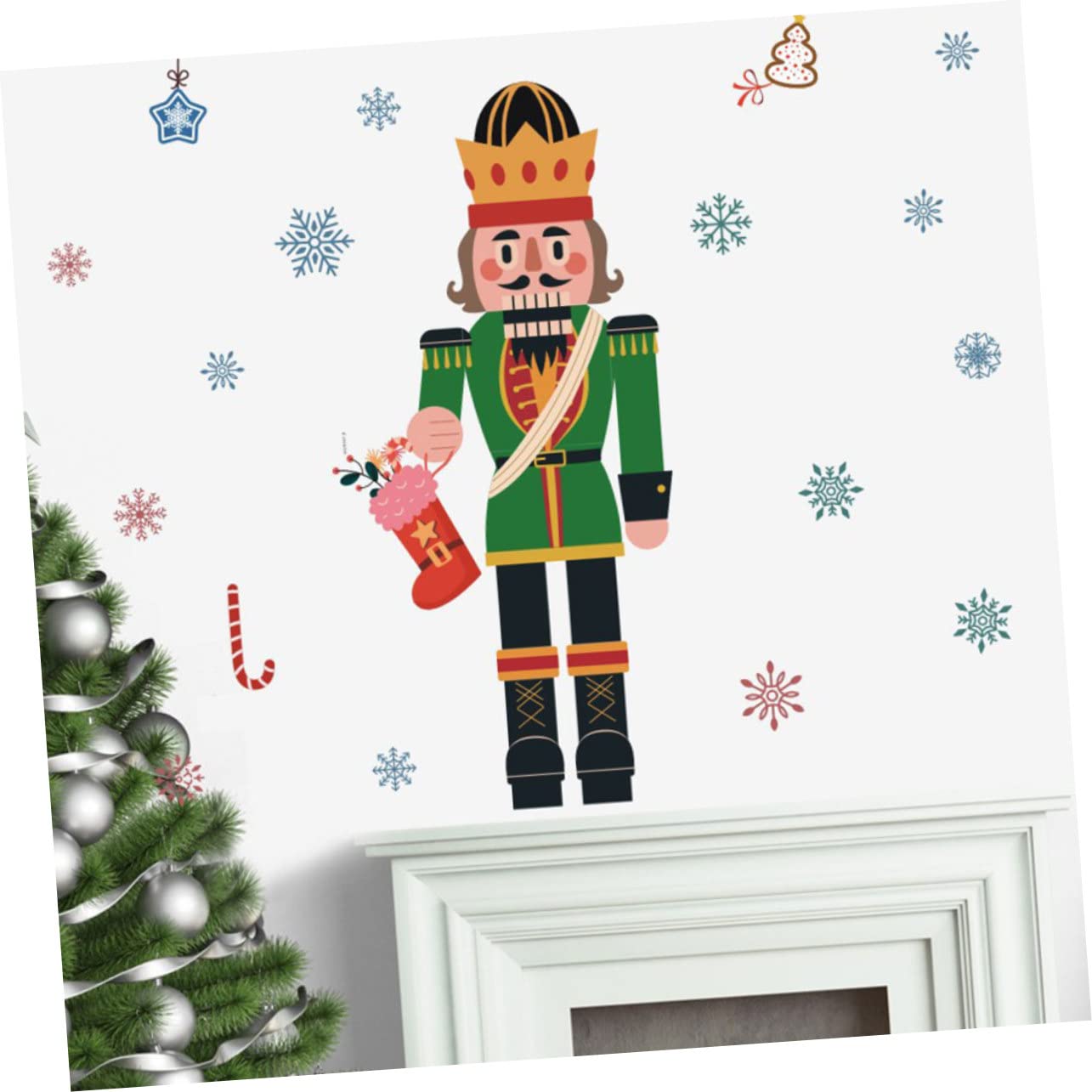 Cabilock 5 Hojas De Pegatinas Navideñas Para Ventanas Calcomanías Para Ventanas Con El Cascanueces Decoraciones Navideñas Grandes Decoraciones Navideñas Para Paredes Al Aire