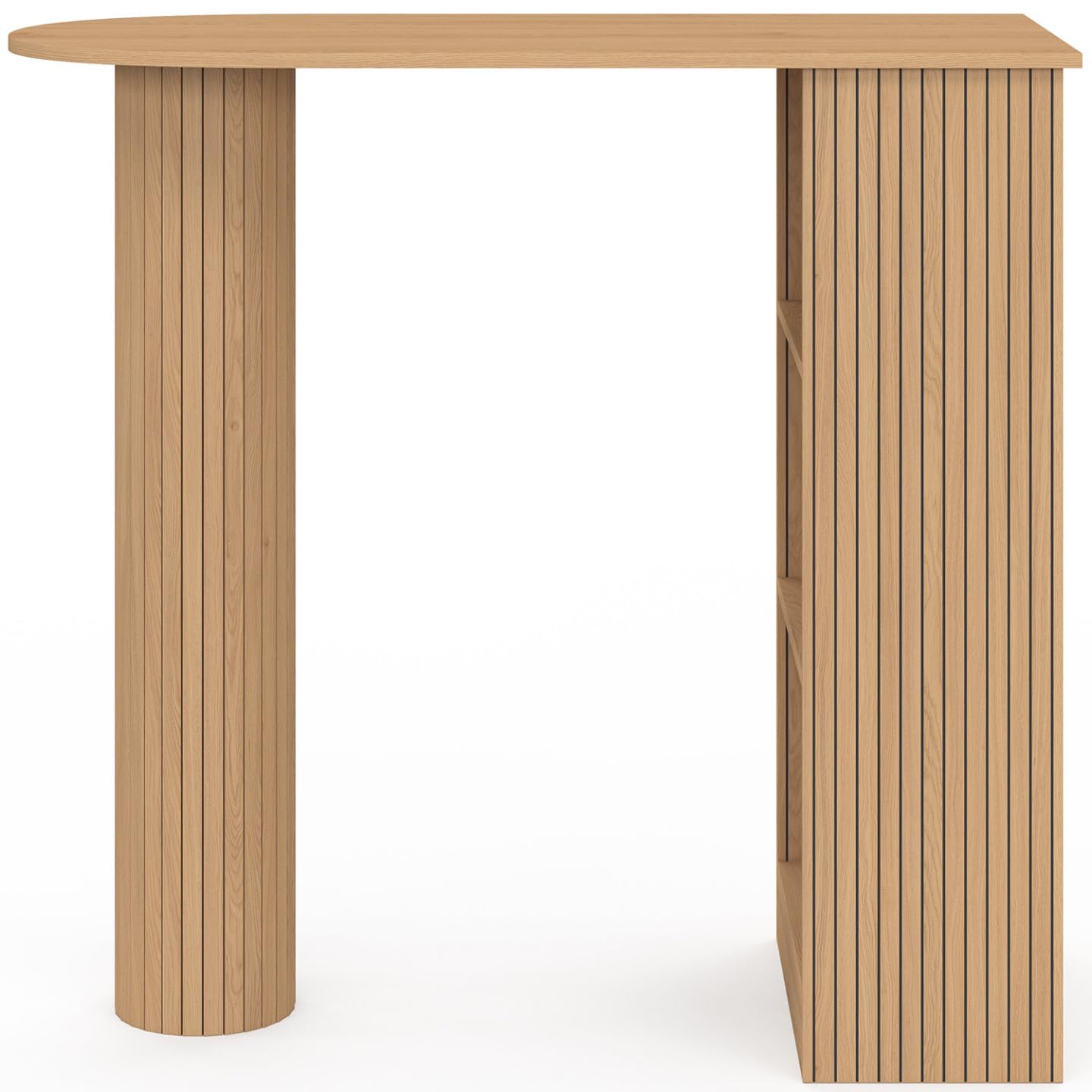 IDMarket - Table de Bar Juliette 2 à 4 Personnes Effet Lattes tasseau Bois