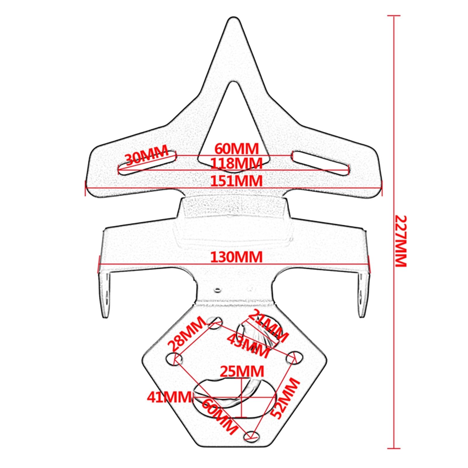 Supporto Portatarga Posteriore Per T&riu&mph Street Triple 675 R RX 2013 2014 2015 2016