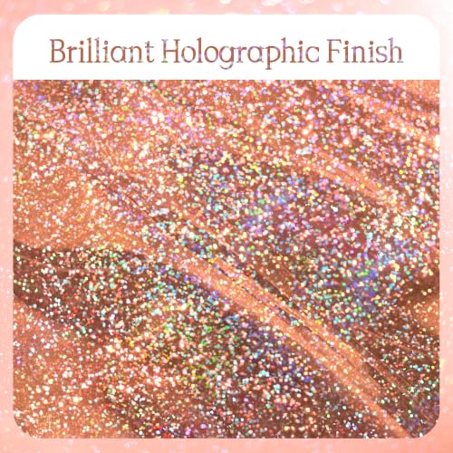 Image of 1 Pack Rose Gold Holographic Tablecloth 40 x 108 inch, Iridescent Shiny Plastic Rectangle Table Cover for Bachelorette Party, Bridal Shower, Wedding, Birthday, Anniversary and Baby Shower Decorations