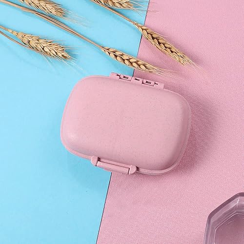 Miniatura 6 de FirstDay Pastillero diario con 8 compartimentos, organizador de medicamentos, pastillero diario (rosa)