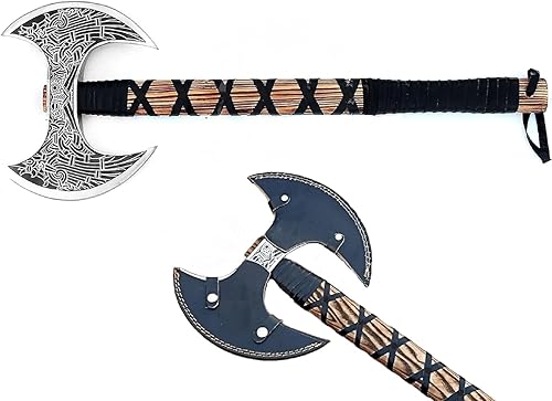 Miniatura 7 de Viking Store Doble Lado Hacha Real Replica Doble Cabeza Hacha Viking Armas Real Christmis Regalo | Hacha 1001049|