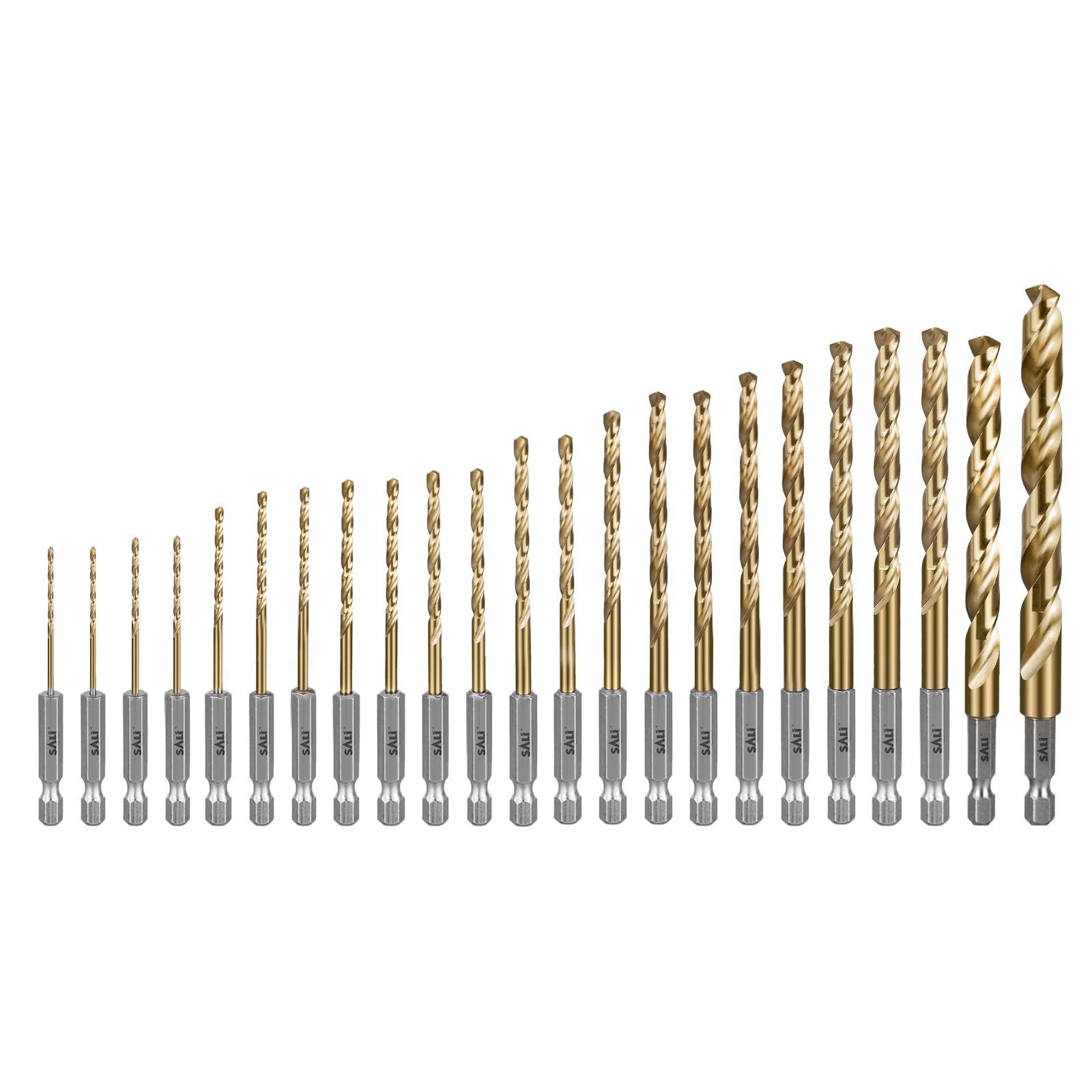 SALI Cobalt Drill Bit Set, 23 Pack 1/16 Inch to 3/8 Inch Hex Shank High Speed Steel Jobber Drill Bits, for Hardwood, Aluminum,Metal,Copper,Alloyed Steel