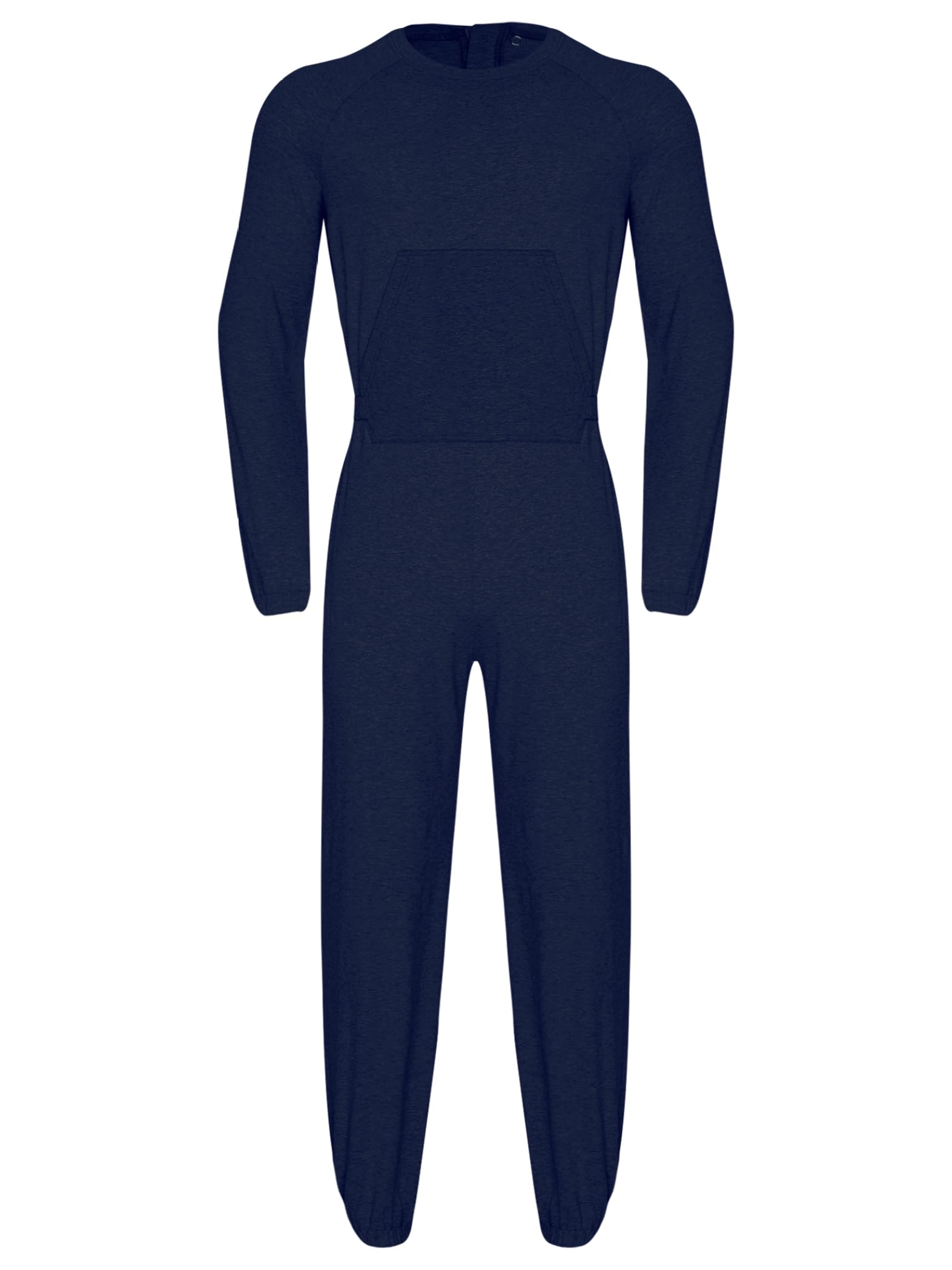 Pflegeoverall Herren Damen Langarm mit Reißverschluss Auf Dem Rücken Schlafanzug für Senioren Alzheimer Inkontinenz Anti-Entkleidungs-Overall Adaptive Kleidung